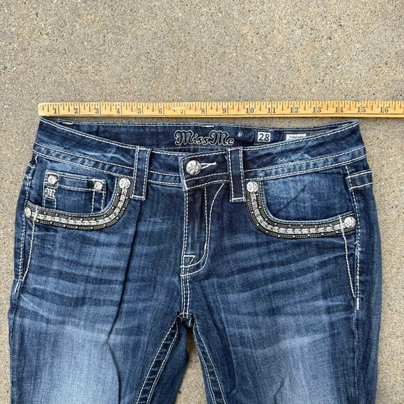 Miss Me Signature Skinny Bling Faux Flap Pocket Jeans Size 28x30 JP72435 - Picture 7 of 9